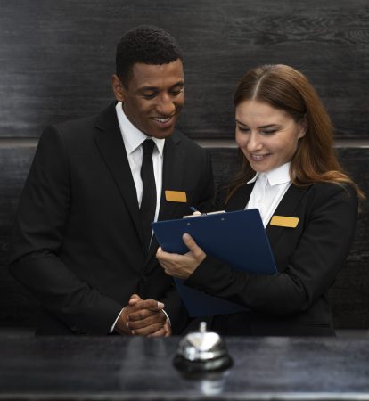 receptionists-elegant-suits-work-hours receptionists-elegant-suits-work-hours